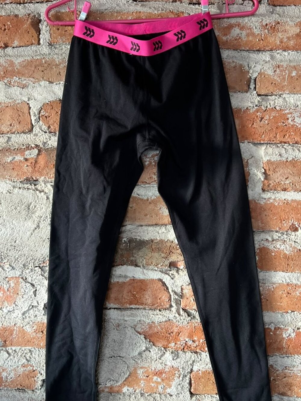 All In Motion Kids Girl's Black Leggings w/ Pink Waistband Size L (10/12